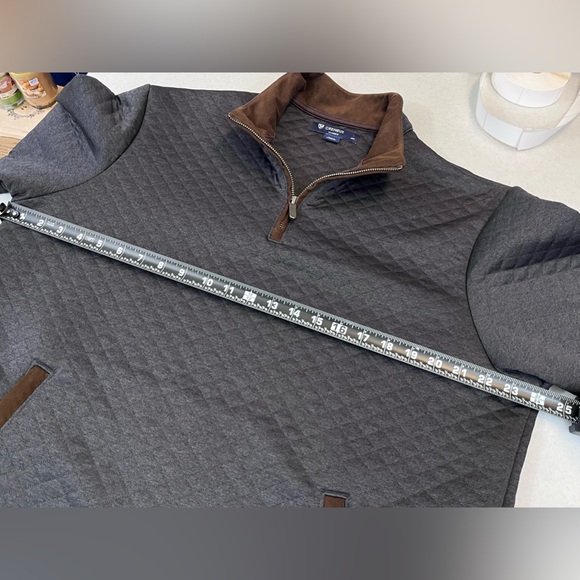 Cremieux Men’s 1/4 Zip Quilted Dark Gray Pullover. Large. - Picture 7 of 9